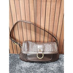 Ann Taylor Loft Basket weave brown handbag/Shoulderbag #A85